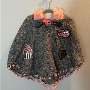 Toddler girl Betsey Johnson poncho
